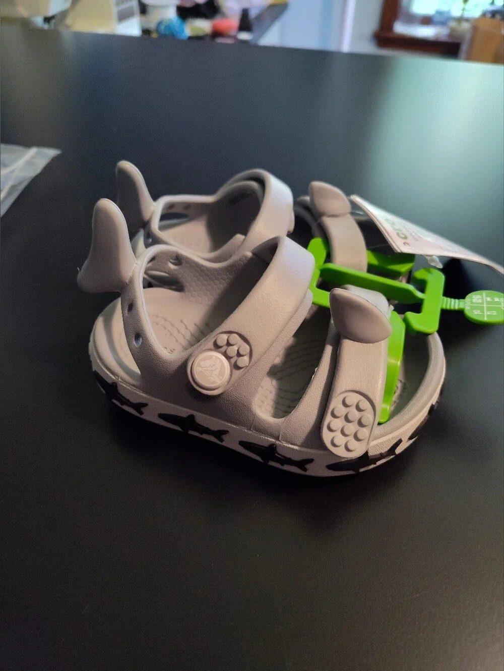 Toddlers Grey Shark-Crocs C4 Sandals